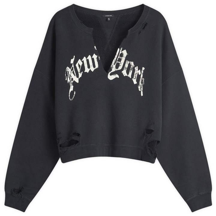 Photo: R13 Women's New York Cropped Crewneck in Acid Black