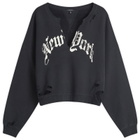 R13 Women's New York Cropped Crewneck in Acid Black