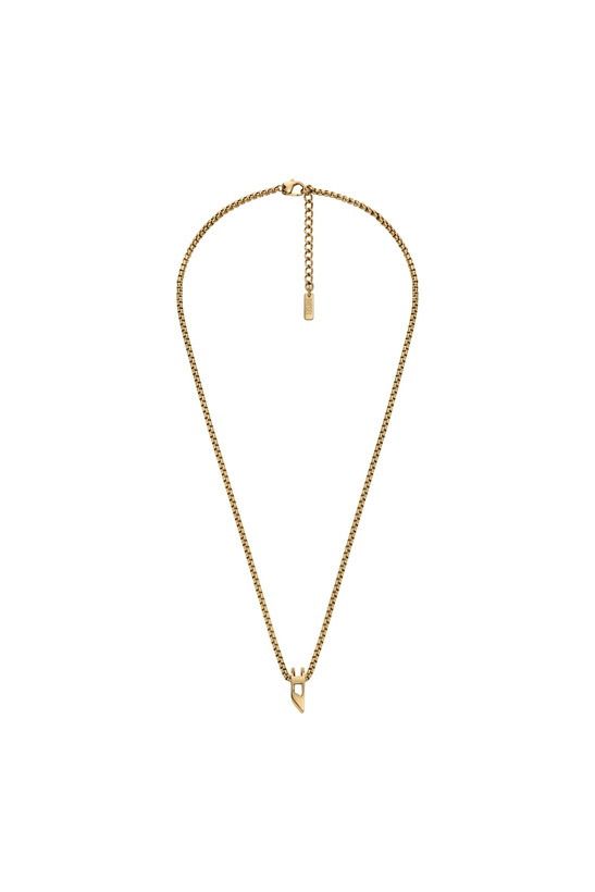 Photo: Diesel Stainless Steel Pendant Necklace - Necklaces - Unisex - Gold
