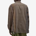 Needles Men's 7 Cuts Over Dyed Wide Flannel Shirt in Brown 