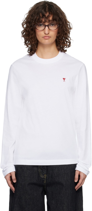 Photo: AMI Paris White Ami de Coeur Long Sleeves T-shirt