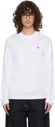 AMI Paris White Ami de Coeur Long Sleeves T-shirt