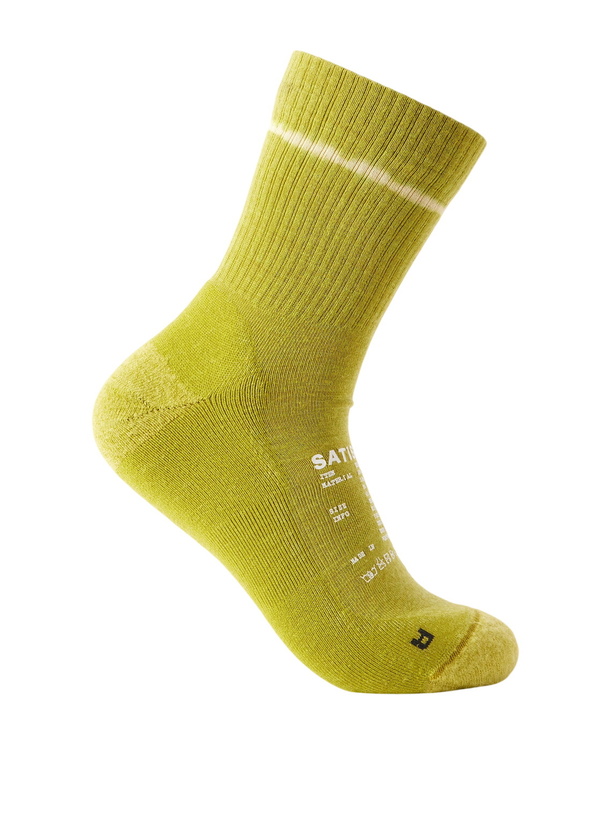 Photo: Satisfy - Stretch Merino Wool-Blend Socks - Green