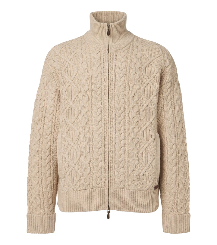 Photo: Polo Ralph Lauren Aran-knit wool and alpaca zip-up sweater
