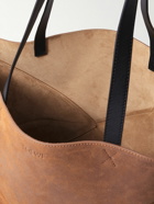 LOEWE - Puzzle Fold Leather-Trimmed Suede Tote Bag