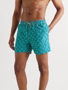 Loro Piana - Straight-Leg Mid-Length Printed Swim Shorts - Blue