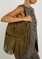 Etro Pony Medium Fringed Suede Cross-body bag - Khaki - One Size