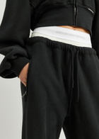 Alexanderwang.t Logo Layered Cotton Sweatpants Black