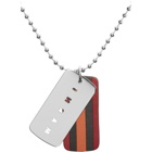 Marni Silver and Orange Dogtag Necklace