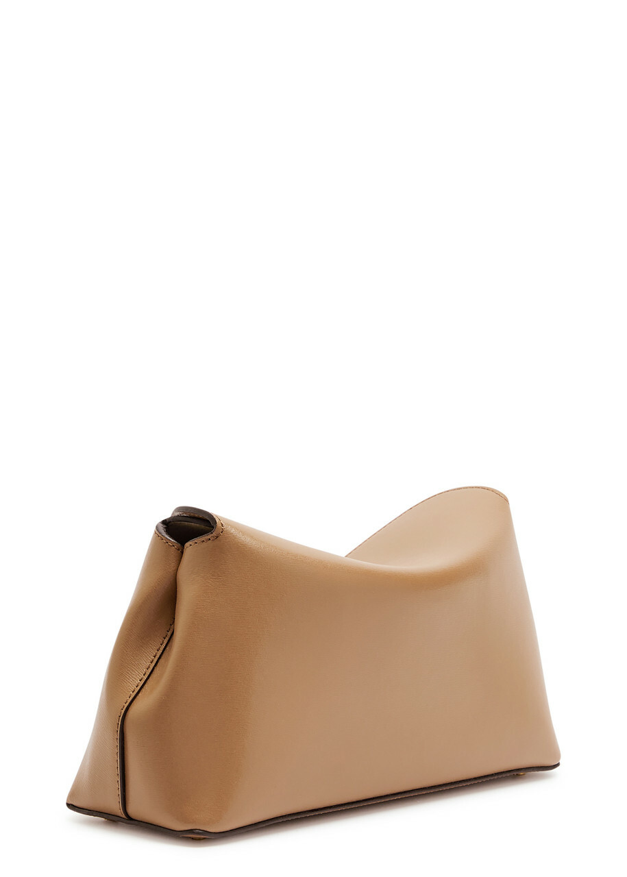 Toteme T-lock Leather Clutch - Camel - One Size