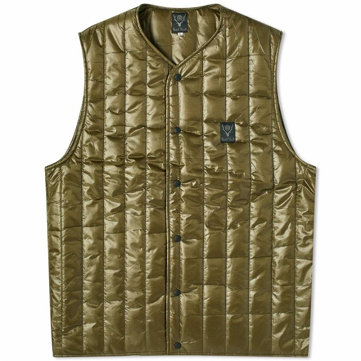Photo: South2 West8 Men's Quilted Nylon Ripstop Vest in Olive