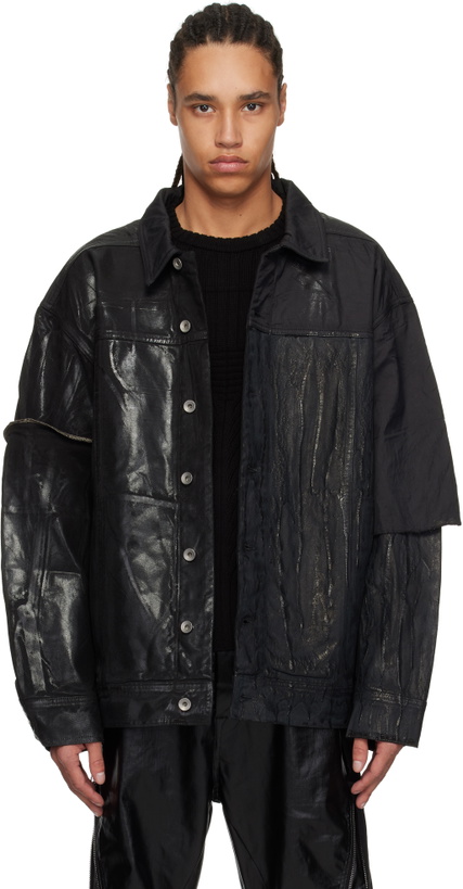 Diet Butcher Slim Skin Black Oversized Military Coat Diet Butcher 