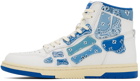 AMIRI White & Blue Skel Top Hi Bandana Sneakers