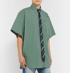 Vetements - Oversized Tie-Trimmed Checked Cotton Shirt - Green