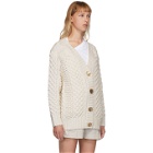 3.1 Phillip Lim White Wool Cable Knit Cardigan