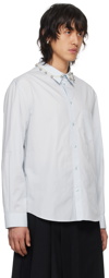 Simone Rocha Blue Spread Collar Long Sleeve Shirt