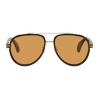 Gucci Black and Orange Aviator Sunglasses