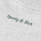 Sporty & Rich Wellness Boucle Crew Sweat in Heather Grey/Forest