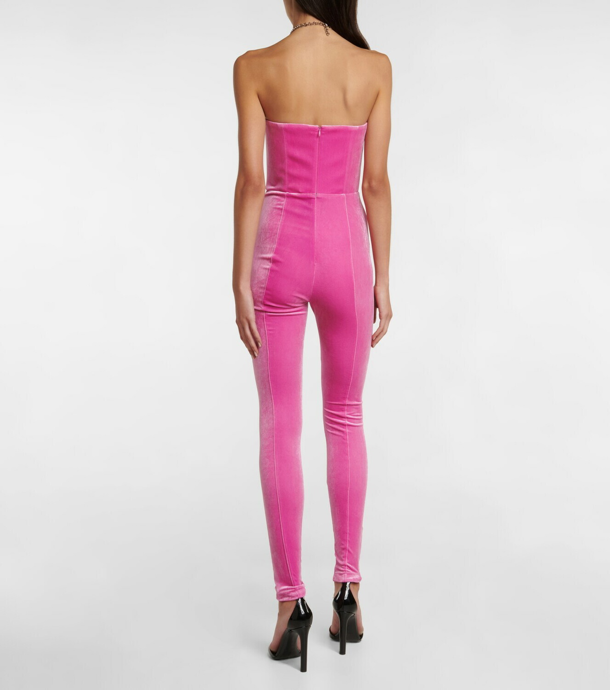 Alex Perry Strapless velvet jumpsuit