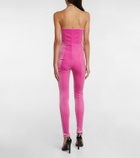 Alex Perry Strapless velvet jumpsuit