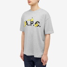 A.P.C. Men's x Pokémon Pikachu T-Shirt in Heathered Light Grey