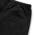 Y-3 - Wide-Leg Panelled Piqué and Cotton-Blend Jersey Drawstring Shorts - Black