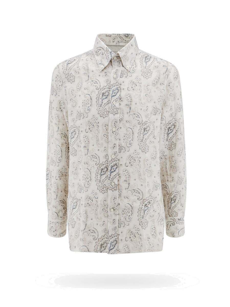 Brunello Cucinelli Beige Silk T-shirt