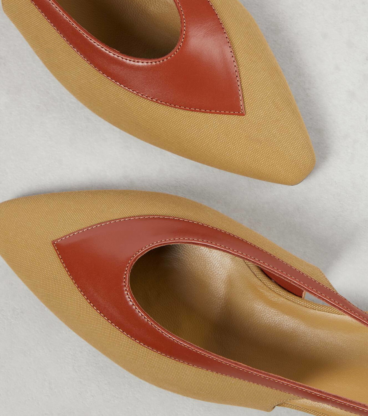 Loro Piana Rebecca leather-trimmed canvas slingback flats