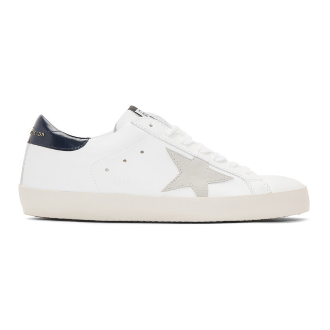 Photo: Golden Goose White and Navy Superstar Sneakers