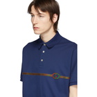 Gucci Blue Pique GG Polo