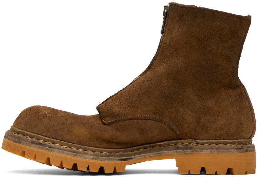 UNDERCOVER Tan nonnative & Guidi Edition Center Zip Boots Undercover