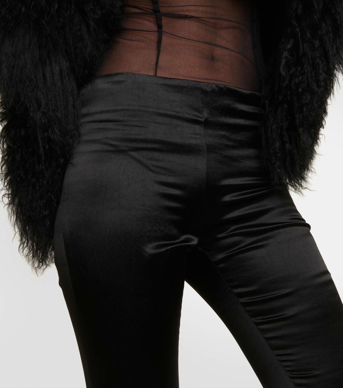 Mid-rise leather leggings in black - Ann Demeulemeester