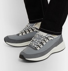 A.P.C. - Techno Homme Reflective-Panelled Suede and Nylon Sneakers - Gray