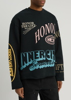 Honor The Gift Studio Logo Printed Cotton Sweatshirt Black