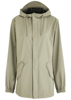 Rains Fishtail Hooded Rubberised Parka Sage