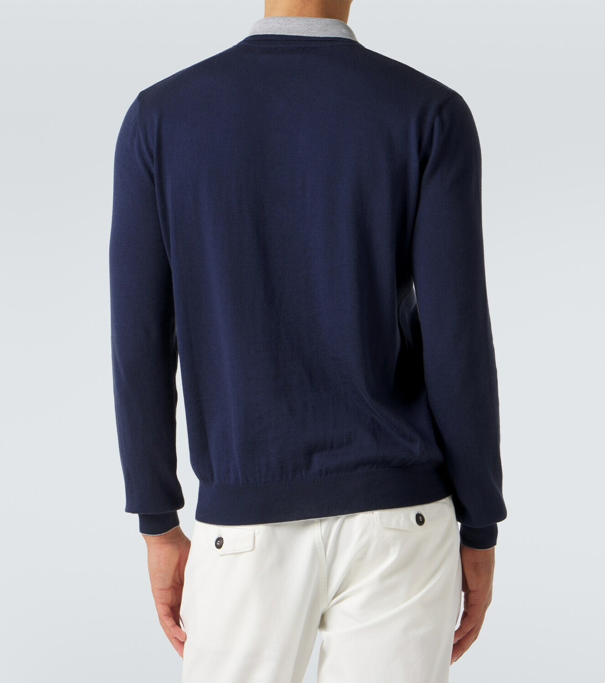Eleventy Cotton and cashmere polo sweater