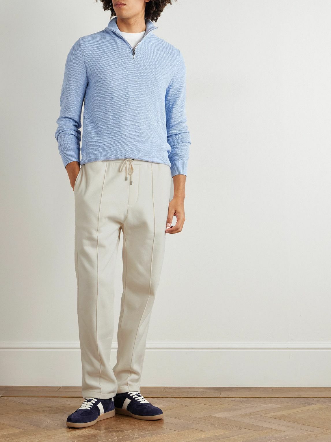 Ralph Lauren Purple label - Straight-Leg Cotton and Cashmere-Blend Sweatpants - Neutrals