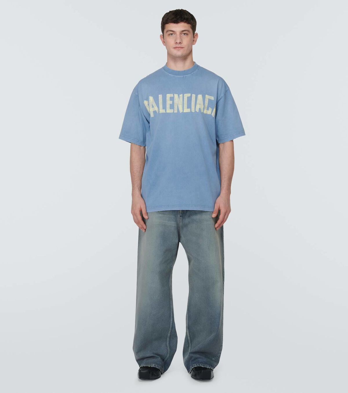 【Balenciaga】 Tape TypeコットンジャージTシャツ Balenciaga Tape Type cotton jersey T-shirt Balenciaga