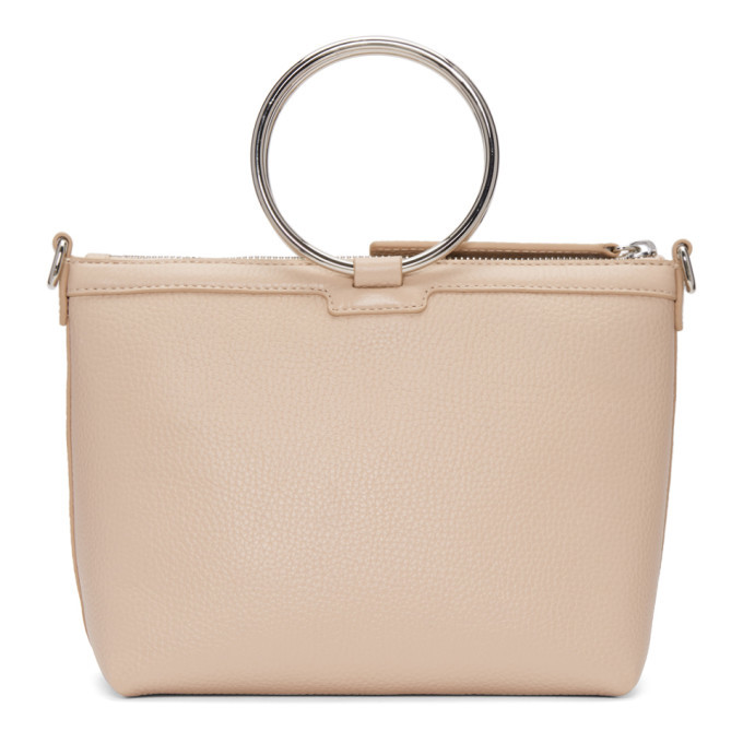 Kara Pink Pebble Leather Ring Crossbody Bag Kara