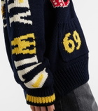 Stella McCartney Intarsia cotton zip-up cardigan