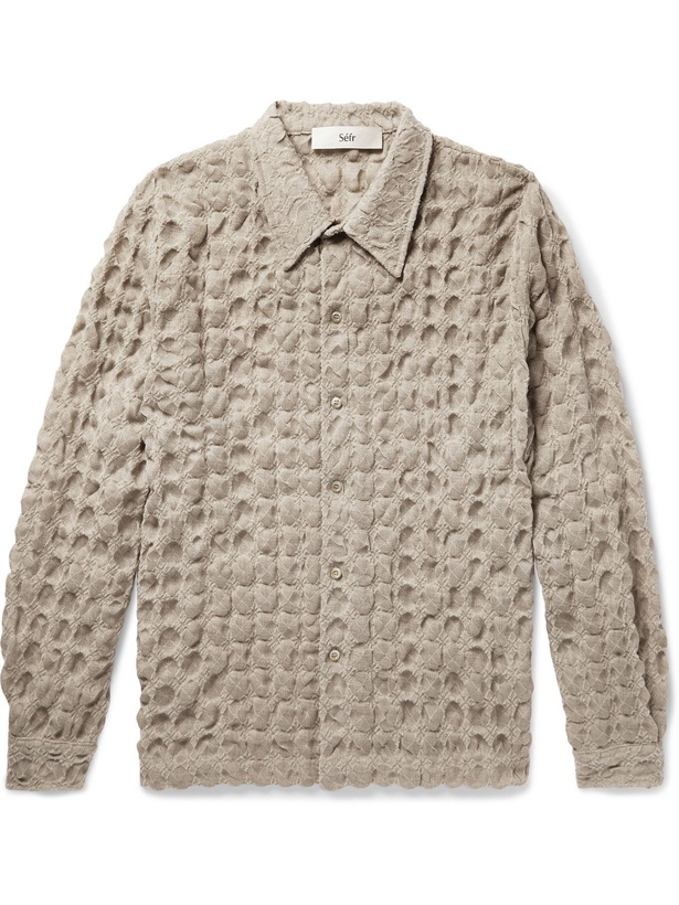 Photo: SÉFR - Ripley Knitted Linen Shirt - Brown