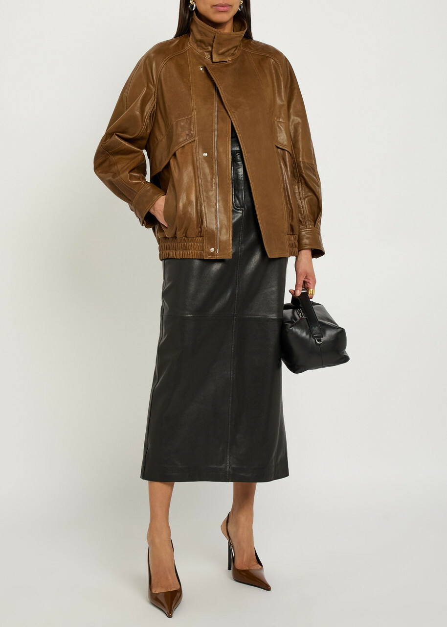 Nour Hammour Ariste Leather Bomber Jacket No Colour