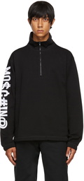 Moschino Black Symbols Logo Half-Zip Sweatshirt