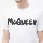 Alexander McQueen Men's Grafitti Logo T-Shirt in White/Mix