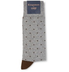 Kingsman - Polka-Dot Cotton-Blend Socks - Gray