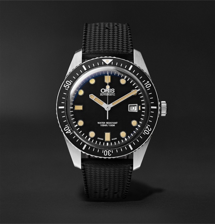 Photo: Oris - Divers Sixty-Five Automatic 42mm Stainless Steel and Rubber Watch - Black