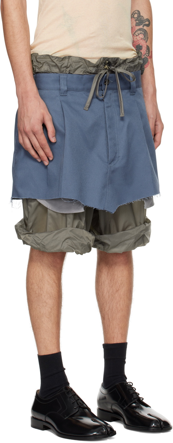 Maison Margiela Blue Layered Shorts