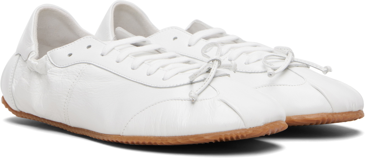 ABRA White Leather Ballerina Sneakers