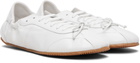 ABRA White Leather Ballerina Sneakers