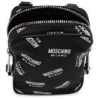 Moschino Black All Over Logo Messenger Bag